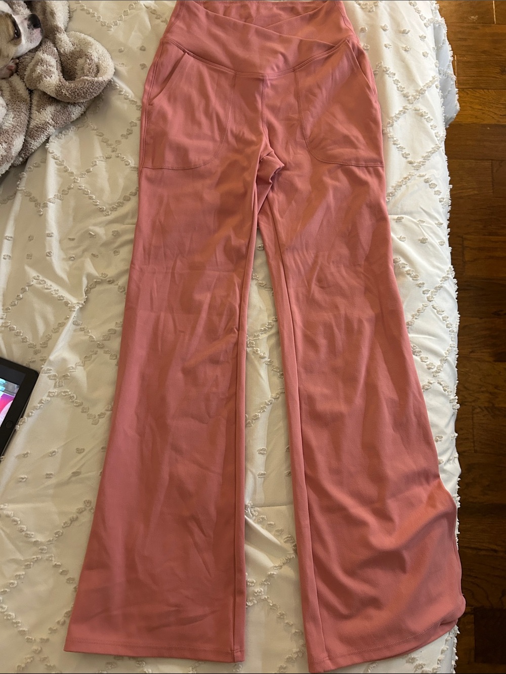 HALARA Wide-Leg Pull-On Pants in Dusty Rose